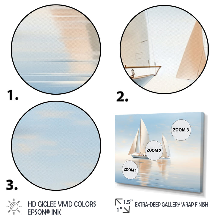 Sailboat Harmonious Tides I - Boat Sailing Canvas Wall Art
