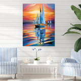 Sailboat Harmony At Sea - Boat Sailing Canvas Wall Art