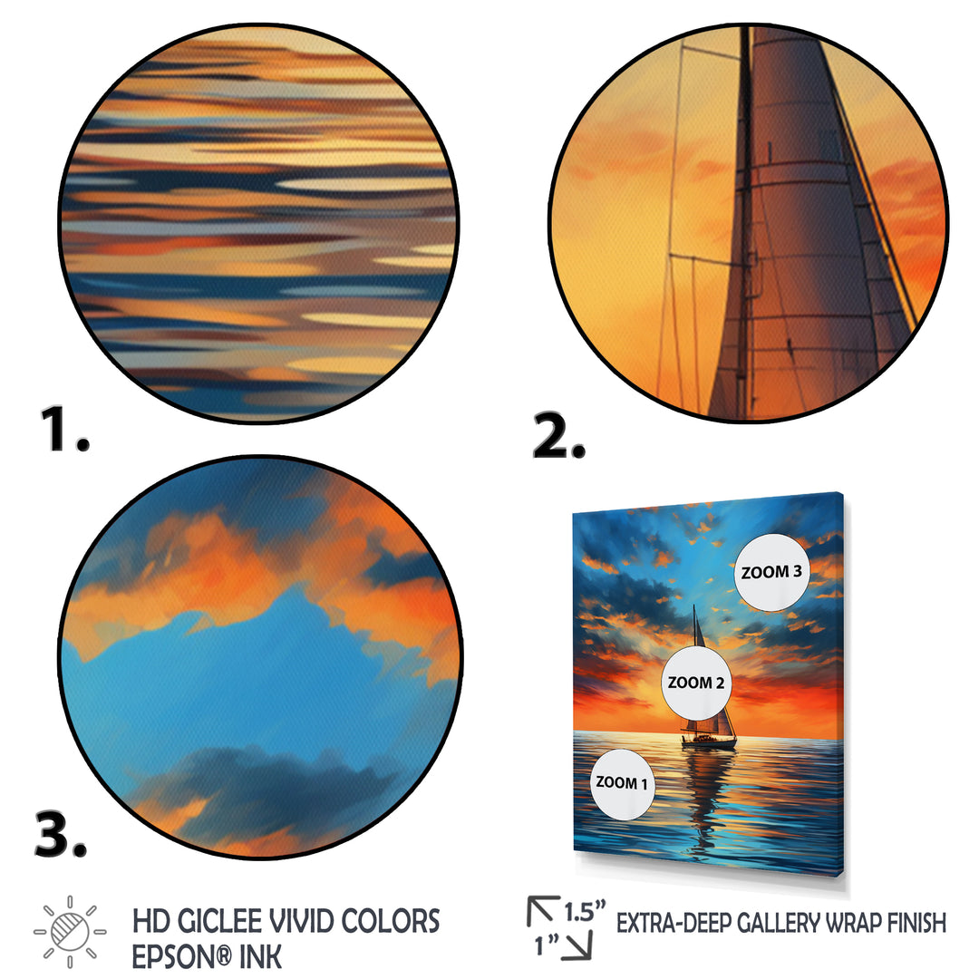 Sailboat Luminous Horizons I - Boat Sailing Canvas Wall Art