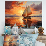Sailboat Ocean Dance I - Boat Sailing Canvas Wall Art