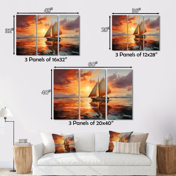 Sailboat Ocean Dance I - Boat Sailing Canvas Wall Art