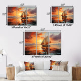 Sailboat Ocean Dance I - Boat Sailing Canvas Wall Art