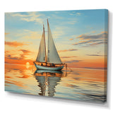 Sailboat Rhythmic Reflections I - Boat Sailing Canvas Wall Art