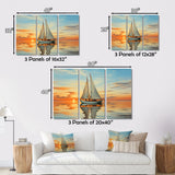 Sailboat Rhythmic Reflections I - Boat Sailing Canvas Wall Art