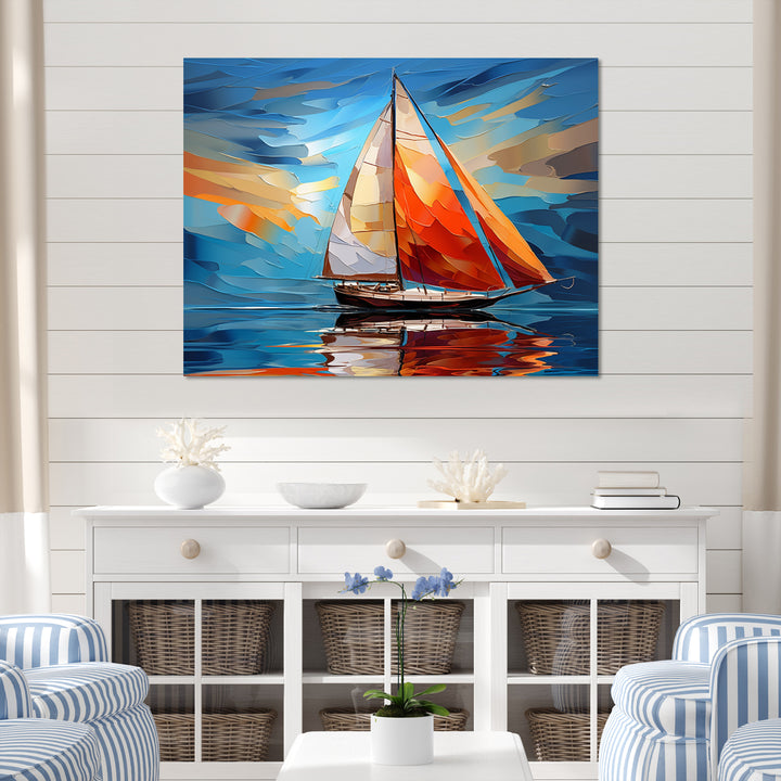 Sailboat Sailing Melodies I - Boat Sailing Canvas Wall Art