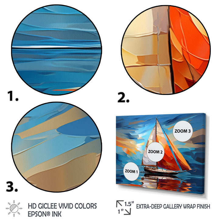 Sailboat Sailing Melodies I - Boat Sailing Canvas Wall Art