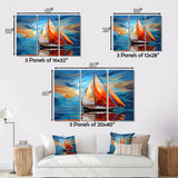 Sailboat Sailing Melodies I - Boat Sailing Canvas Wall Art
