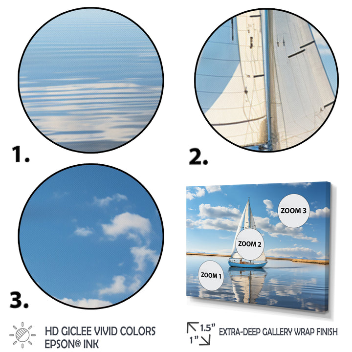 Sailboat Sailing Serenity I - Boat Sailing Canvas Wall Art