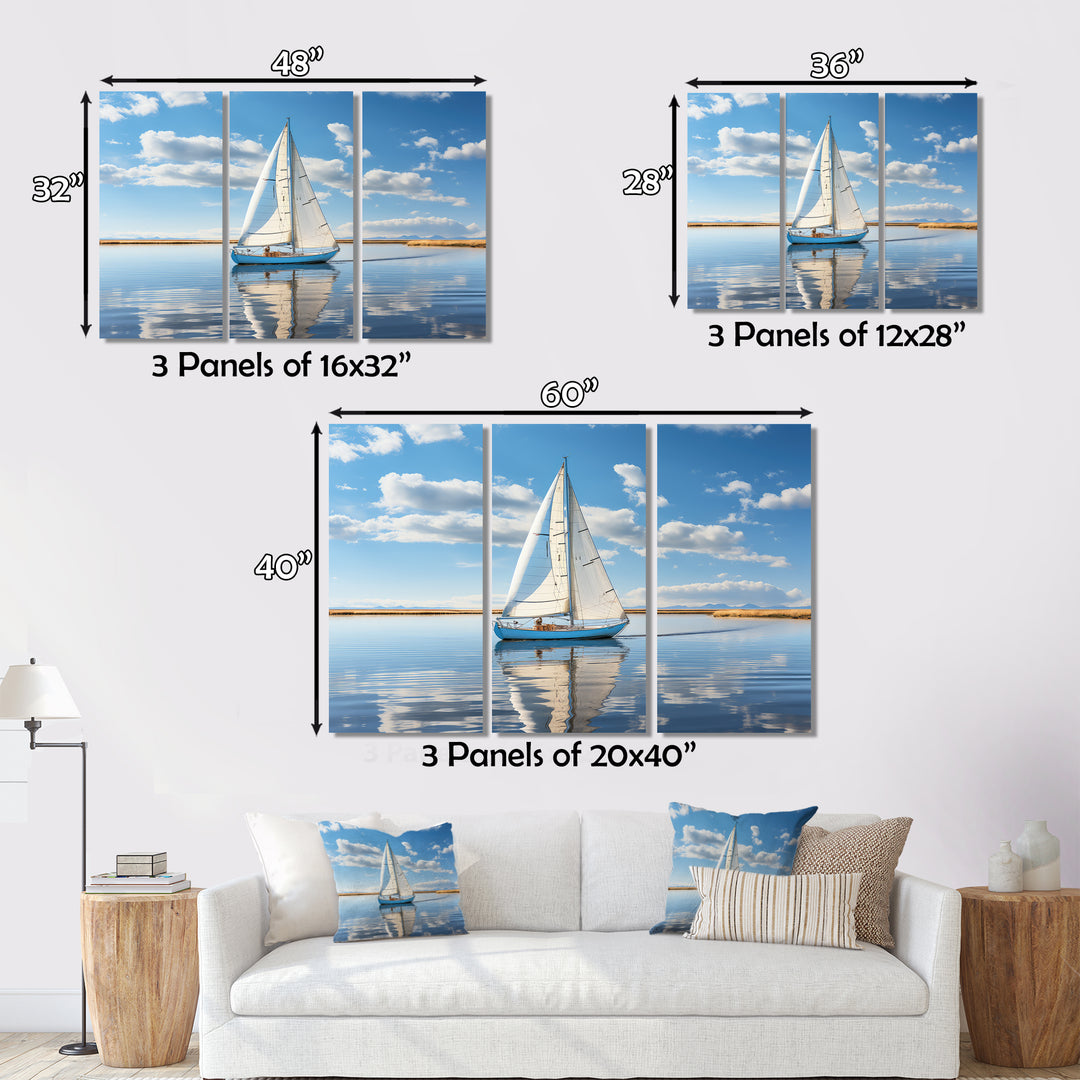 Sailboat Sailing Serenity I - Boat Sailing Canvas Wall Art