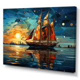 Sailboat Sailing Through Time I - Boat Sailing Canvas Wall Art