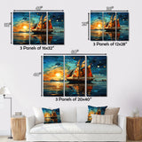 Sailboat Sailing Through Time I - Boat Sailing Canvas Wall Art