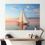 Sailboat Solitary Sail - Boat Sailing Canvas Wall Art