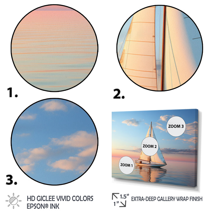 Sailboat Solitary Sail - Boat Sailing Canvas Wall Art