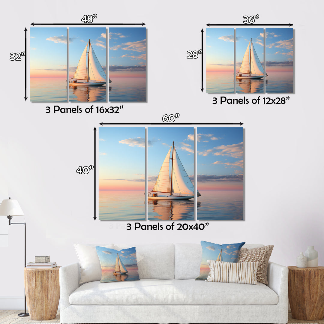 Sailboat Solitary Sail - Boat Sailing Canvas Wall Art