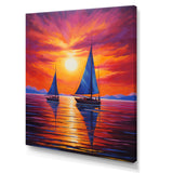 Sailboat Sunset Sails - Boat Sailing Canvas Wall Art