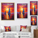 Sailboat Sunset Sails - Boat Sailing Canvas Wall Art