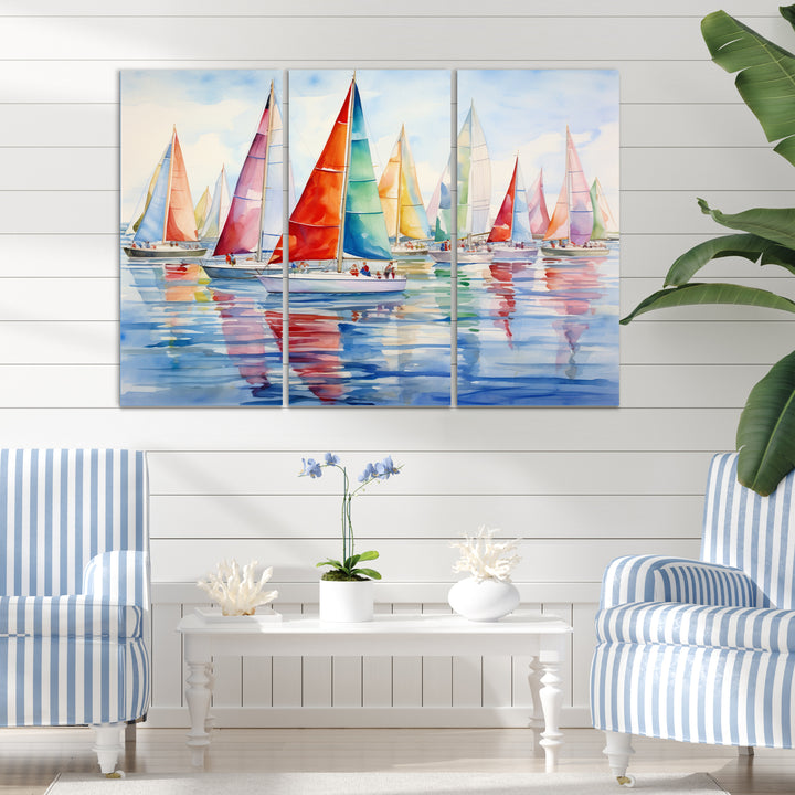 Miminimlaism Watercolor Regatta III - Multi-Panels
