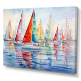 Miminimlaism Watercolor Regatta III - Transportation Canvas Wall Art