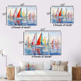 Miminimlaism Watercolor Regatta III - Transportation Canvas Wall Art