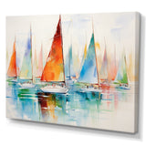 Minimalism Watercolor Regatta I - Boat Sailing Canvas Wall Art