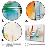 Minimalism Watercolor Regatta I - Boat Sailing Canvas Wall Art