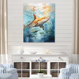 Blue Beige Sailboat Watercolor Sails - Shark Wall Decor