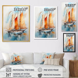 Sailboat Watercolor Sails - Boat Sailing Canvas Wall Art