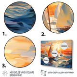 Sailboat Whirling Waves - Boat Sailing Canvas Wall Art