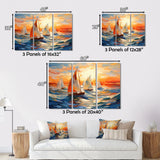 Sailboat Whirling Waves - Boat Sailing Canvas Wall Art