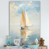 Sailboat Whispering Breezes I - Boat Sailing Canvas Wall Art