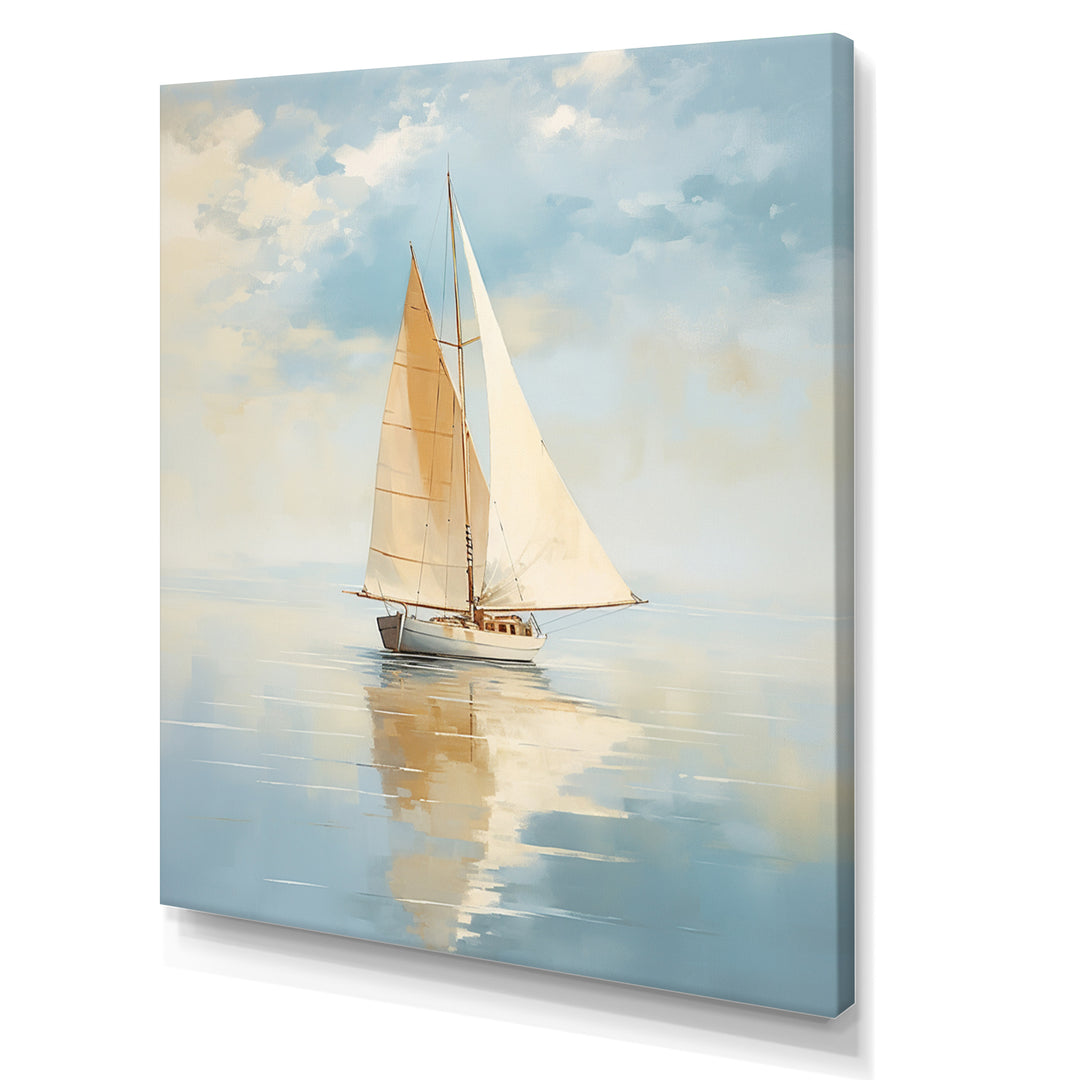 Sailboat Whispering Breezes I - Boat Sailing Canvas Wall Art