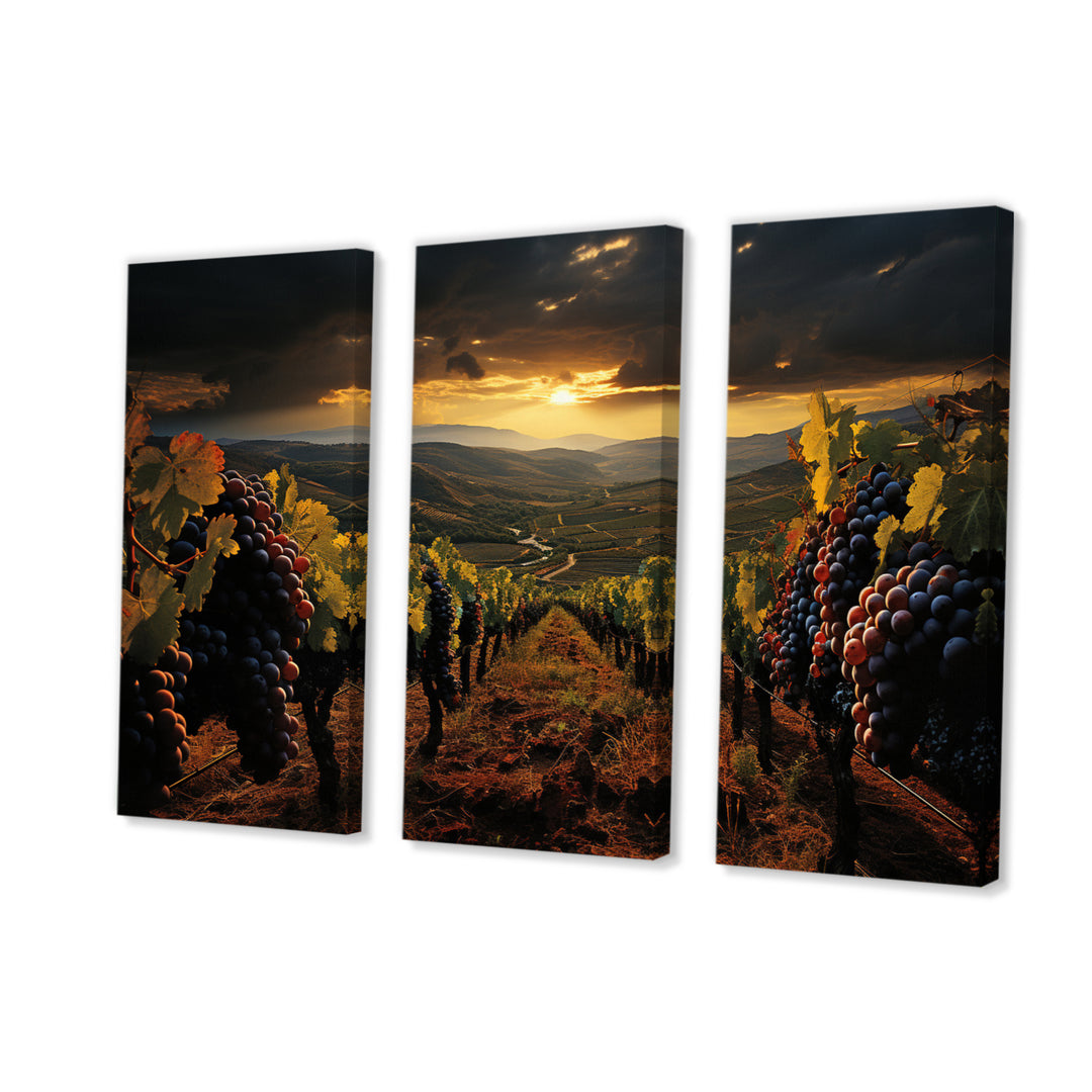Scenic Vineyard Vibrant Harvest - Multi-Panels