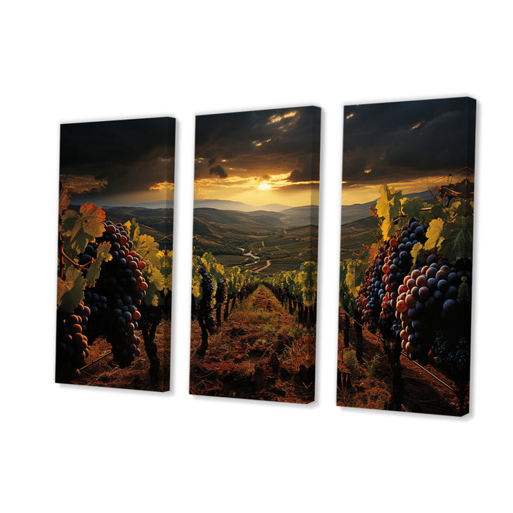 Scenic Vineyard Vibrant Harvest - Multi-Panels