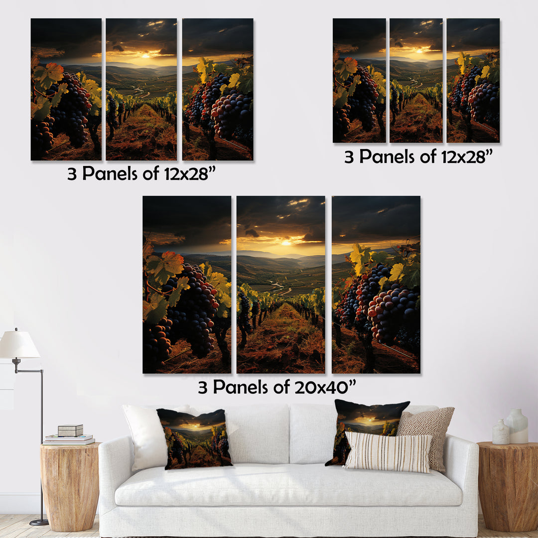 Scenic Vineyard Vibrant Harvest - Multi-Panels