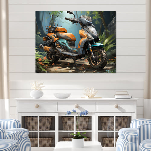 Scooter In Wild Adventure Seeker I - Scooter Canvas Wall Art