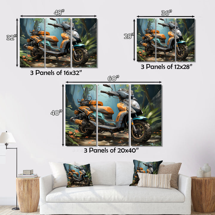 Scooter In Wild Adventure Seeker I - Scooter Canvas Wall Art