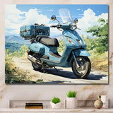 Blue Scooter All Purpose Utility - Scooter Canvas Wall Art
