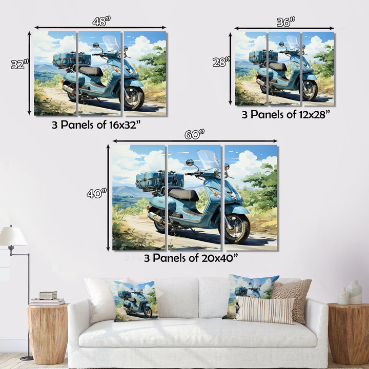 Blue Scooter All Purpose Utility - Scooter Canvas Wall Art