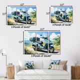 Blue Scooter All Purpose Utility - Scooter Canvas Wall Art