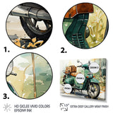 Green Scooter All Purpose Utility - Scooter Canvas Wall Art