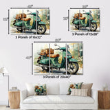 Green Scooter All Purpose Utility - Scooter Canvas Wall Art