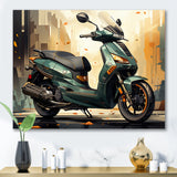 Green Scooter Cafe Racer - Scooter Canvas Wall Art