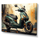 Green Scooter Cafe Racer - Scooter Canvas Wall Art