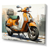 Orange Scooter Caf Racer - Scooter Canvas Wall Art