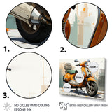 Orange Scooter Caf Racer - Scooter Canvas Wall Art