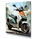White Coral Scooter City Cruiser - Scooter Canvas Wall Art