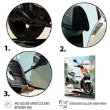 White Coral Scooter City Cruiser - Scooter Canvas Wall Art