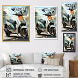 White Coral Scooter City Cruiser - Scooter Canvas Wall Art