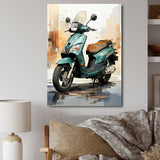 Green Scooter City Cruiser - Scooter Canvas Wall Art