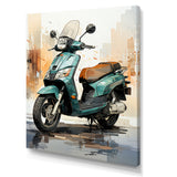 Green Scooter City Cruiser - Scooter Canvas Wall Art